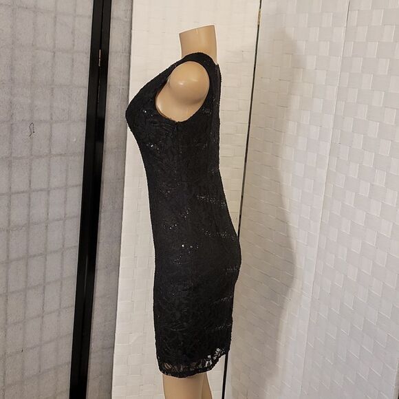 BRAND NEW ALEXA B NITES V-NECK SEQUIM EMBROIDERY MINI LACE DRESS - Picture 10 of 15